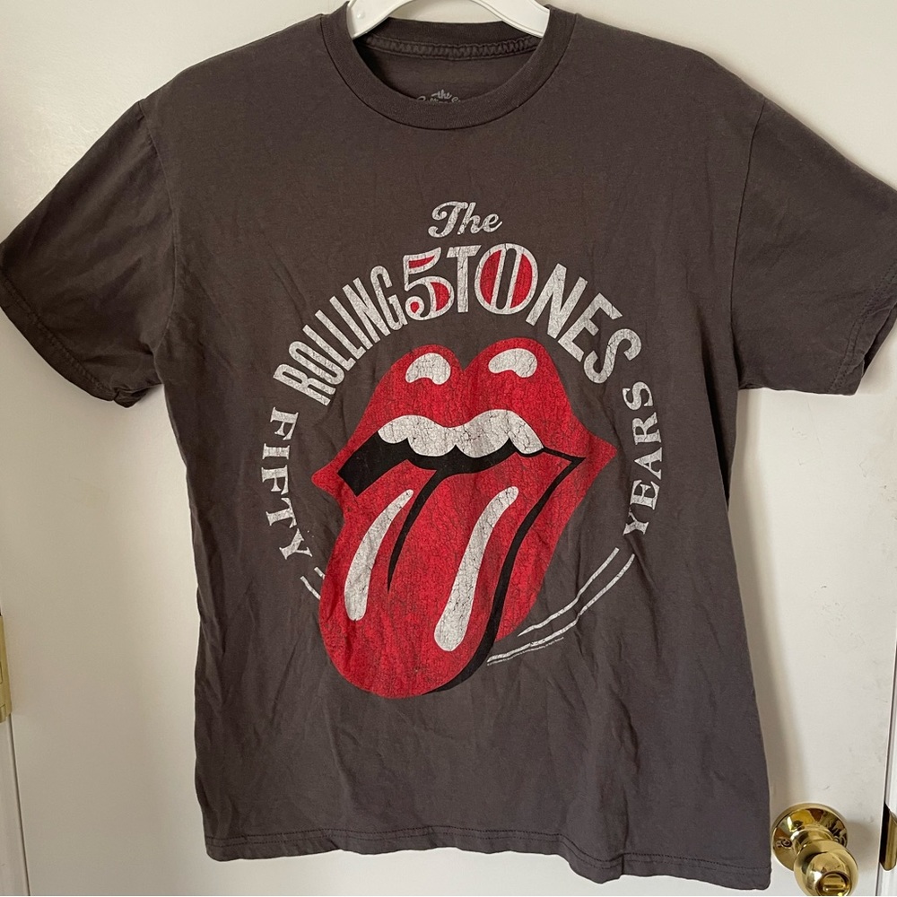 Rolling Stones 50th Tongue Logo Men's T-Shirt - Distressed